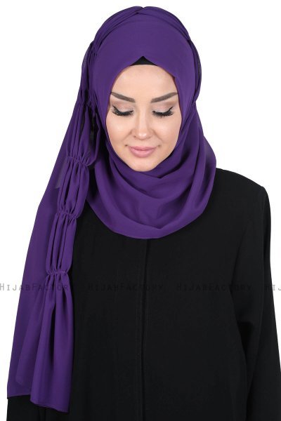 Disa - Purple Practical Chiffon Hijab