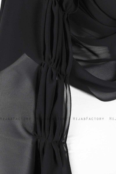 Disa - Black Practical Chiffon Hijab