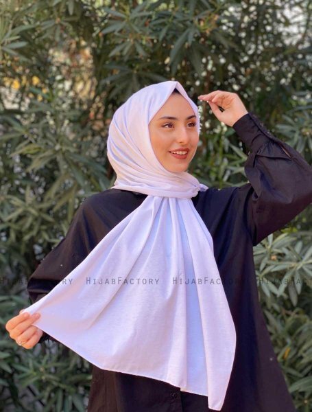 Djamila - White Cotton Hijab - Mirach