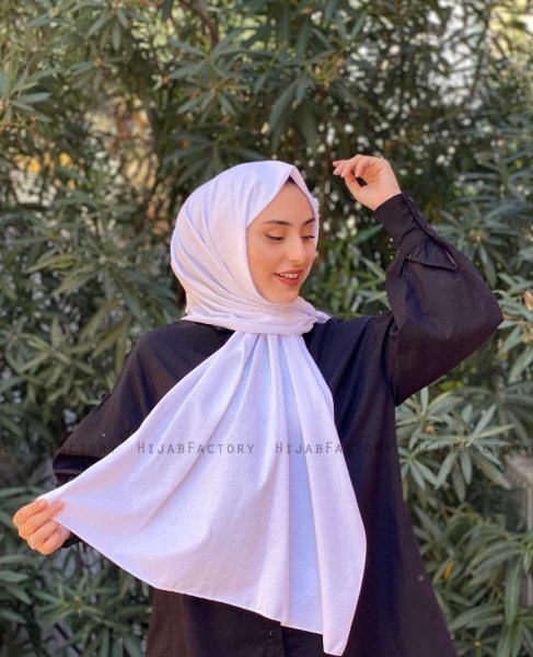Djamila - White Cotton Hijab - Mirach