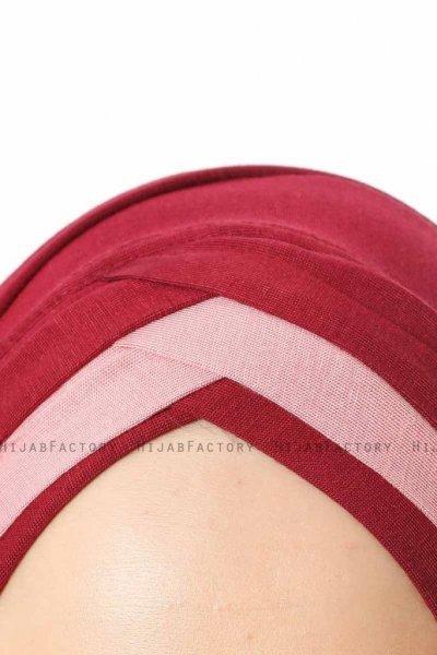 Duru - Bordeaux & Dark Pink Jersey Hijab