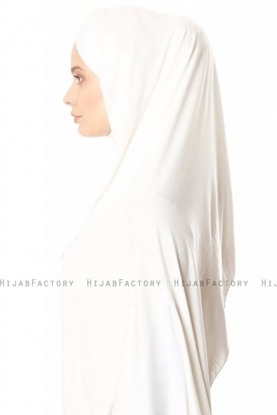 Duru - Creme & White Jersey Hijab