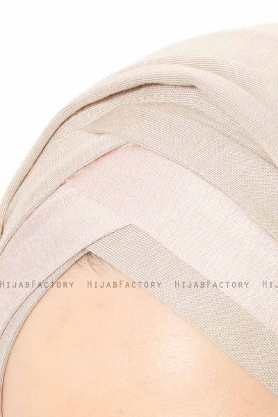 Duru - Light Taupe & Dusty Pink Jersey Hijab