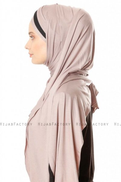 Duru - Stone Grey & Black Jersey Hijab
