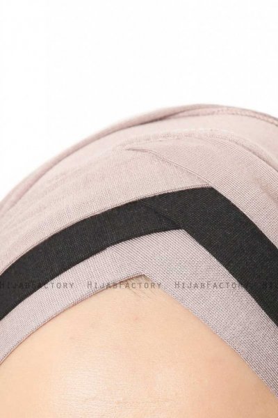 Duru - Stone Grey & Black Jersey Hijab