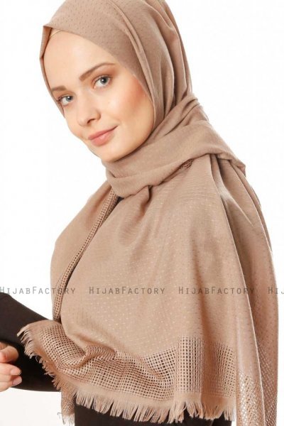 Ebru - Beige Cotton Hijab