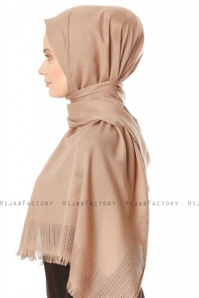 Ebru - Beige Cotton Hijab