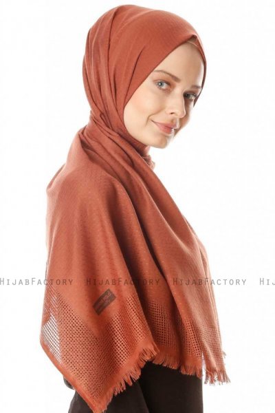 Ebru - Brick Red Cotton Hijab