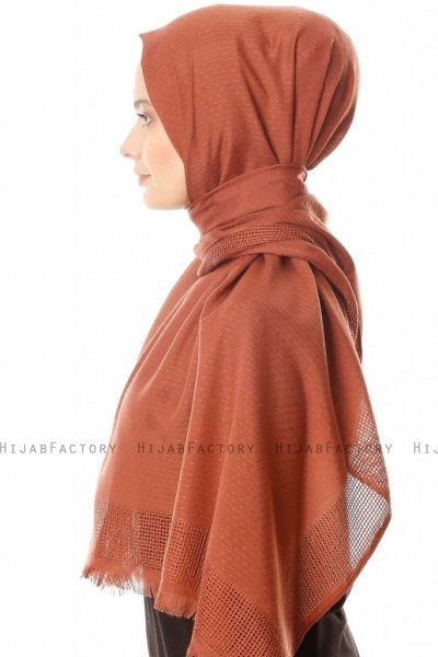 Ebru - Brick Red Cotton Hijab
