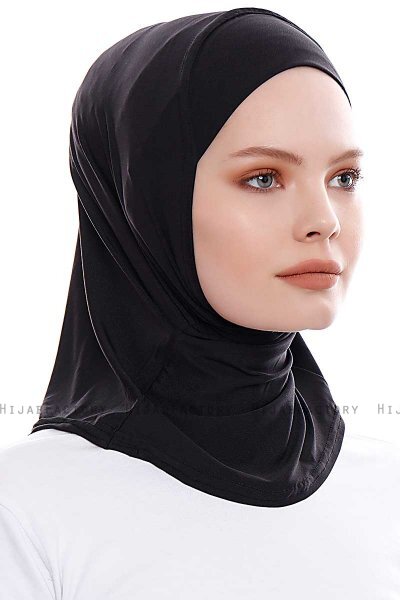Elif - Black Sport Hijab - Ecardin