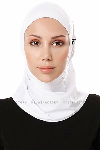 Elif - White Sport Hijab - Ecardin