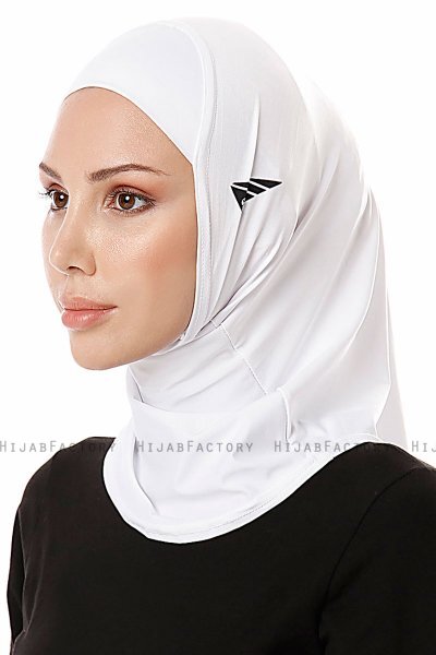 Elif - White Sport Hijab - Ecardin