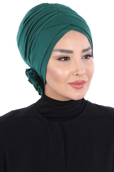 Elisabeth - Dark Green Cotton Turban