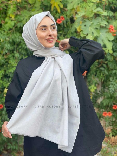 Ermina - Light Grey Cotton Hijab - Mirach