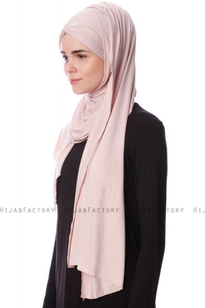 Eslem - Dusty Pink Pile Jersey Hijab - Ecardin