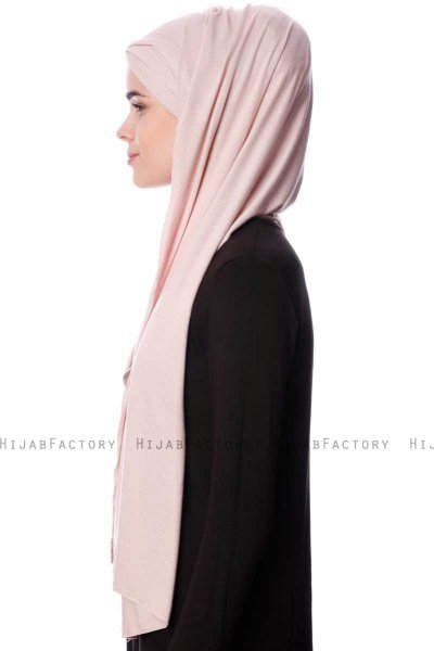 Eslem - Dusty Pink Pile Jersey Hijab - Ecardin