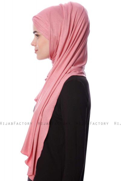 Eslem - Dark Pink Pile Jersey Hijab - Ecardin