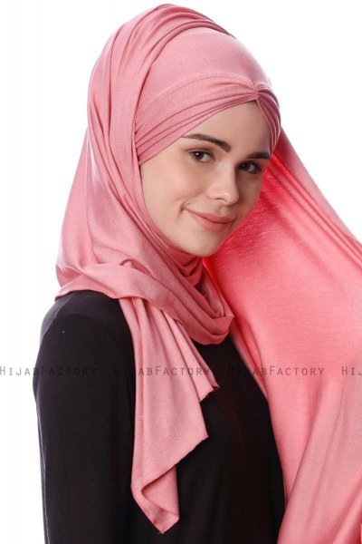 Eslem - Dark Pink Pile Jersey Hijab - Ecardin