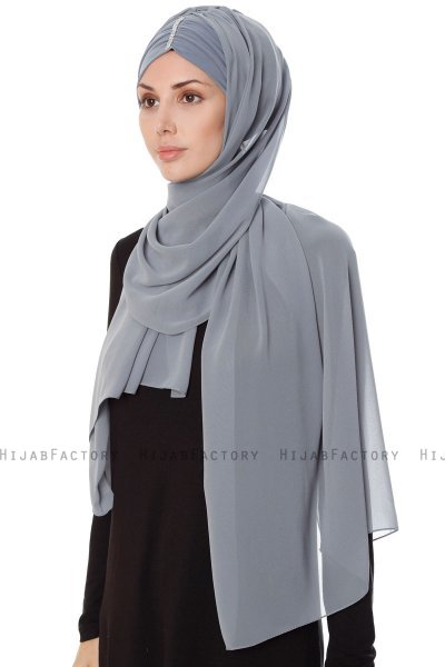 Evren - Grey Chiffon Hijab
