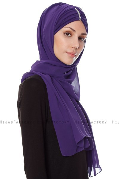 Evren - Purple Chiffon Hijab