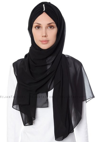 Evren - Black Chiffon Hijab