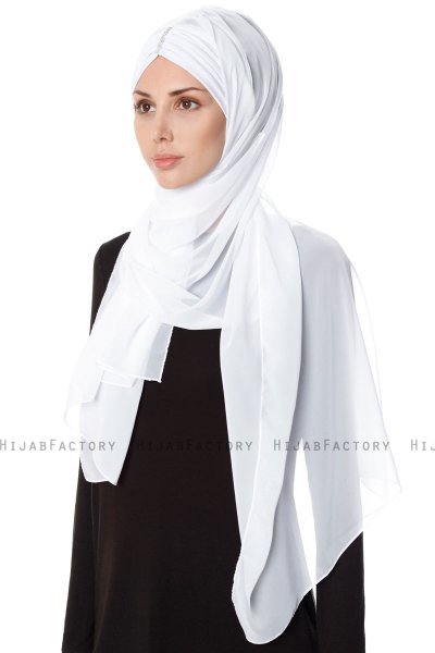 Evren - White Chiffon Hijab