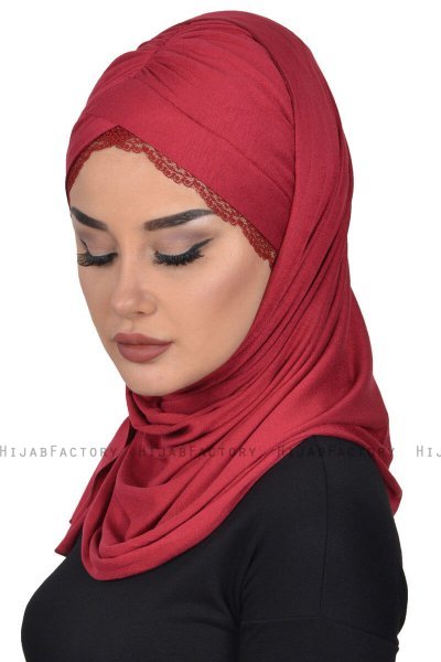 Filippa - Bordeaux Practical Cotton Hijab - Ayse Turban