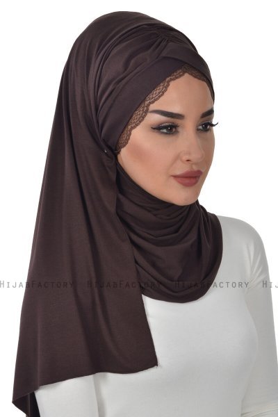 Filippa - Brown Practical Cotton Hijab - Ayse Turban
