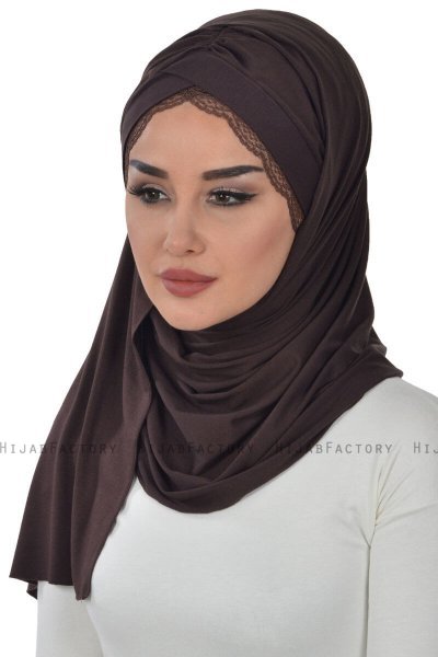 Filippa - Brown Practical Cotton Hijab - Ayse Turban
