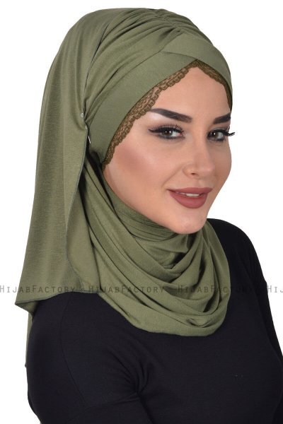 Filippa - Khaki Practical Cotton Hijab - Ayse Turban