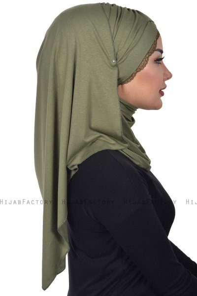 Filippa - Khaki Practical Cotton Hijab - Ayse Turban