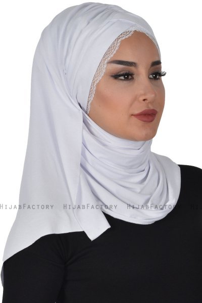 Filippa - White Practical Cotton Hijab - Ayse Turban