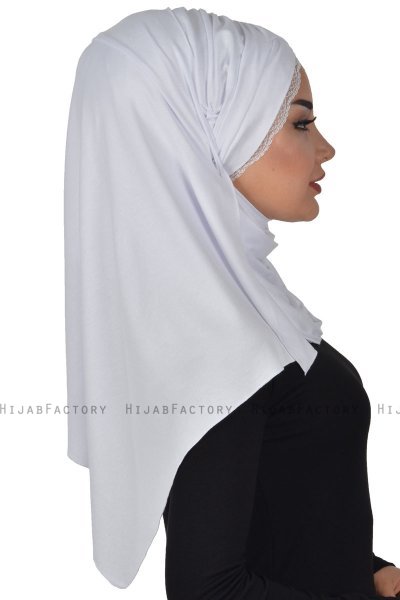 Filippa - White Practical Cotton Hijab - Ayse Turban
