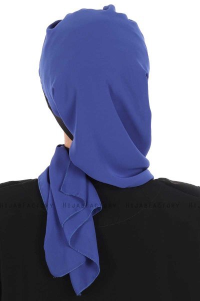 Gill - Blue & Black Chiffon Turban