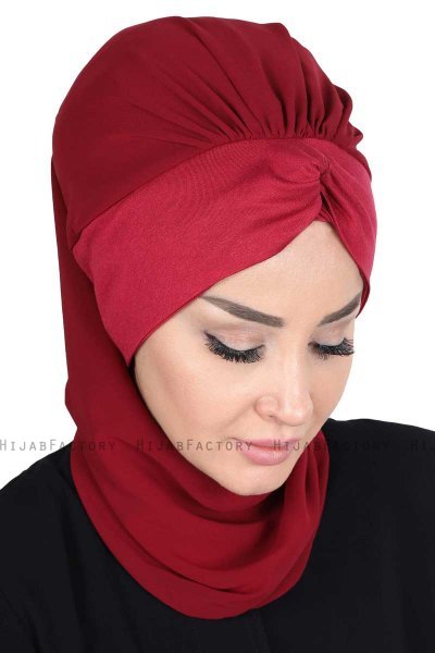 Gill - Bordeaux & Bordeaux Chiffon Turban