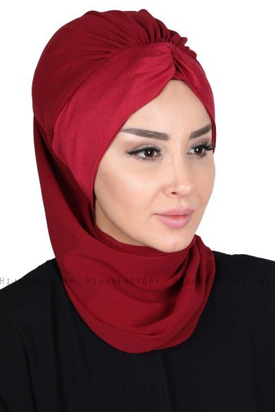 Gill - Bordeaux & Bordeaux Chiffon Turban