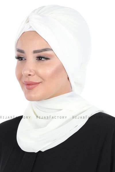 Gill - Creme & Creme Chiffon Turban