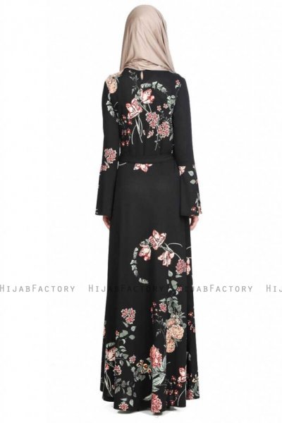 Hanan Svart Blommig Klänning Miss Halima 280291d