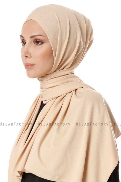 Hande - Beige Cotton Hijab - Gülsoy