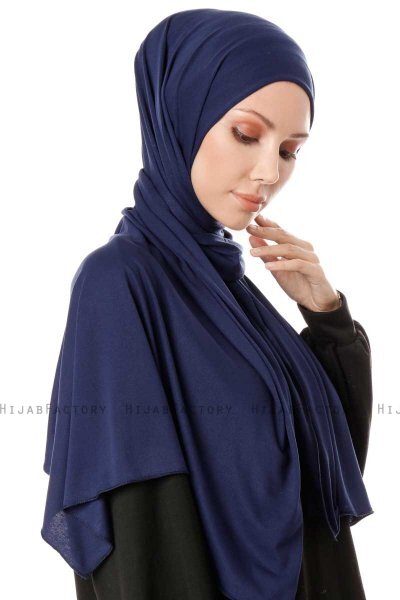 Hande - Navy Blue Cotton Hijab - Gülsoy