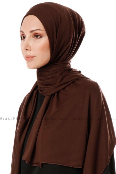 Hande - Dark Brown Cotton Hijab - Gülsoy