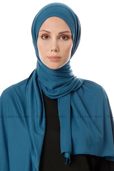 Hande - Petrol Blue Cotton Hijab - Gülsoy