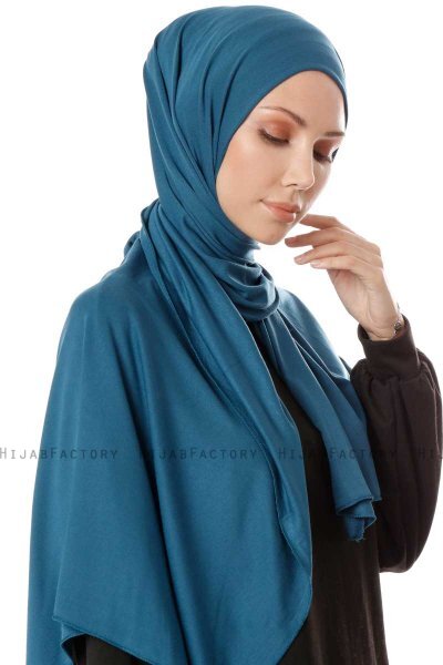 Hande - Petrol Blue Cotton Hijab - Gülsoy