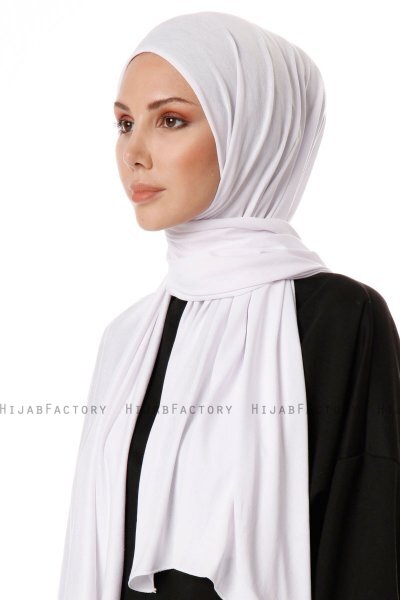Hande - White Cotton Hijab - Gülsoy