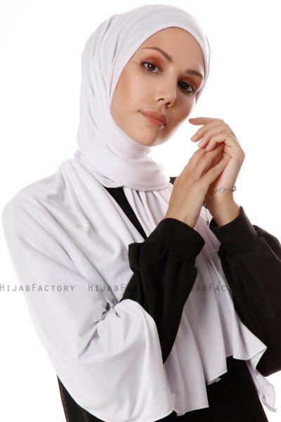 Hande - White Cotton Hijab - Gülsoy