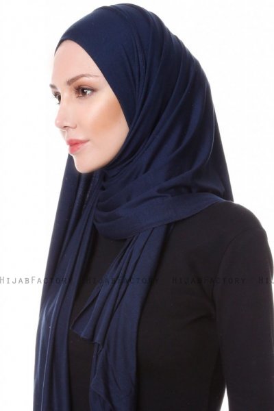 Hanfendy - Navy Blue Practical One Piece Hijab