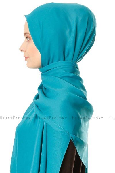 Hazal - Green Crepe Hijab - Ecardin