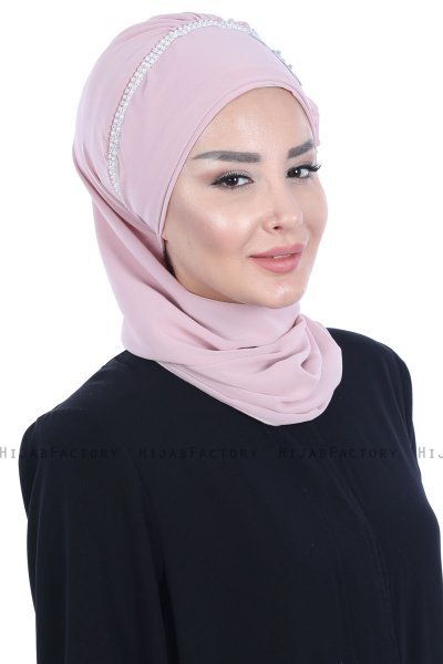 Hillevi - Dusty Pink Chiffon Instant Turban