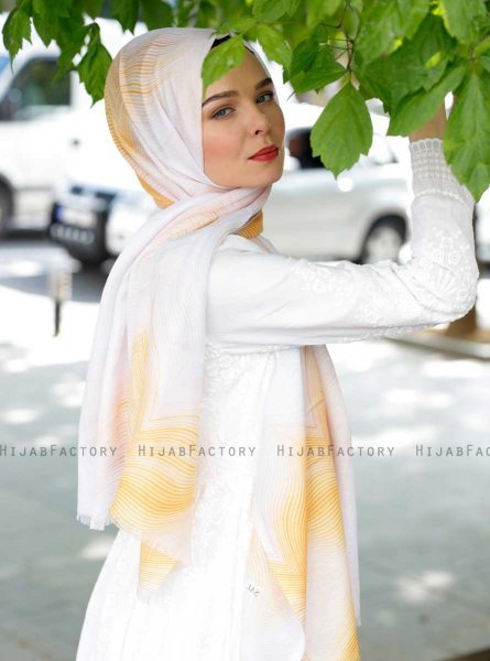 Houdah - Yellow Patterned Hijab - Sal Evi
