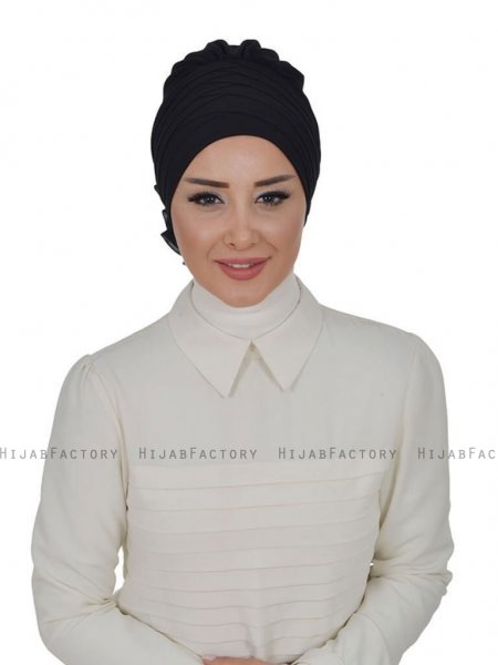 Jane Svart Chiffon Turban Ayse Turban 325901b